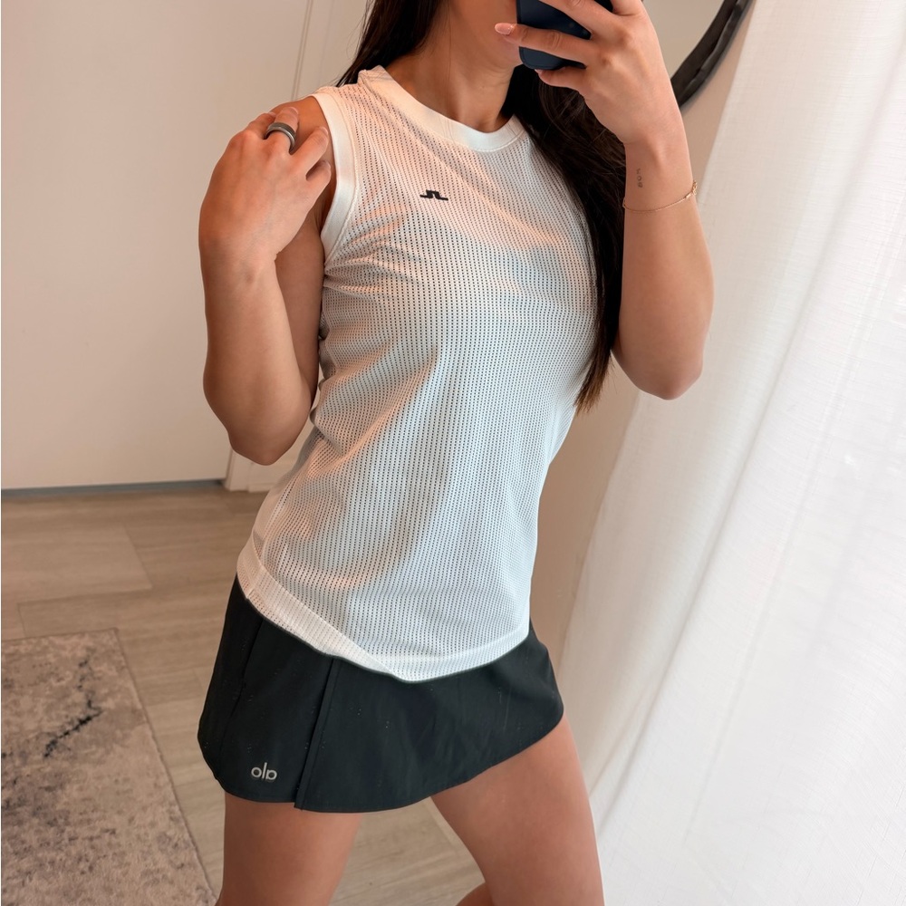 J.Lindeberg White Ribbed Tank Top - Picture 5 of 8